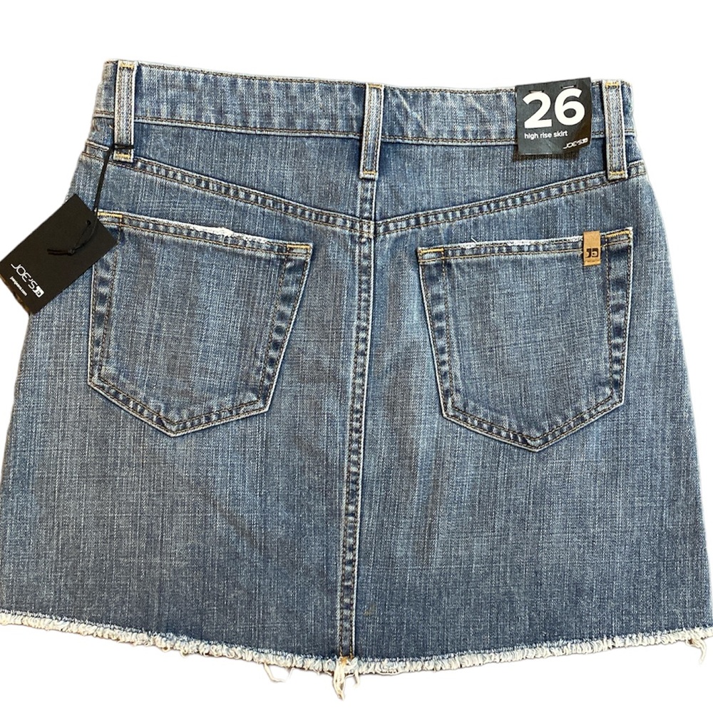 NWT Joes Jeans Sz 26 Women High-Rise Blue Jean Denim Skirt Distressed Frayed NEW - Picture 2 of 9